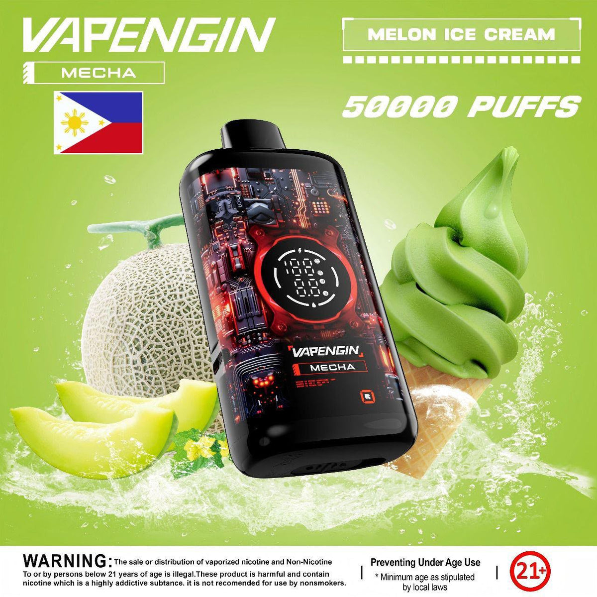 Vapengin-50000-Puffs-Melon-Ice-Cream-disposable-vape-Dubai