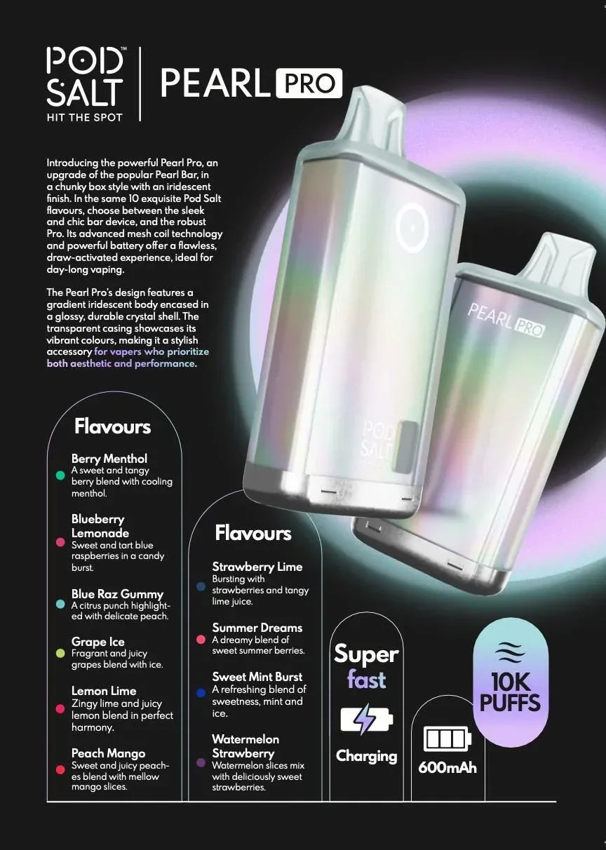 Pod salt pearl pro 10k puffs - Vape Escape UAE