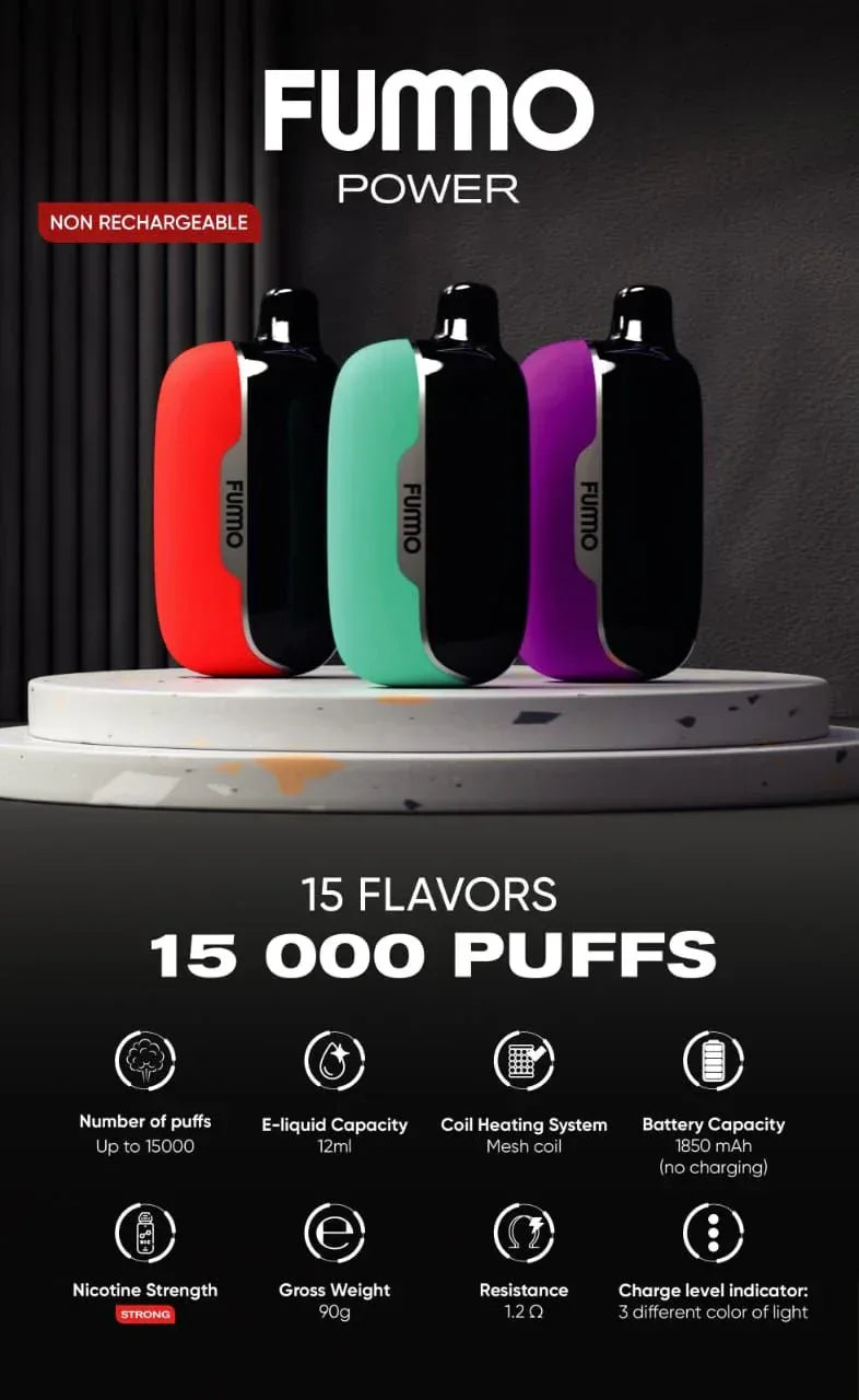 Fummo Power 15000 Puffs Disposable Vape – Buy Online in Dubai | - Vape Escape UAE