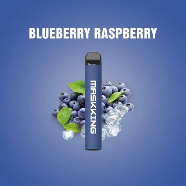 Maskking High GT disposable vape, blue body with blueberry-raspberry ice flavor