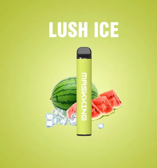 Maskking High GT disposable vape, yellow-green body with lush ice flavor
