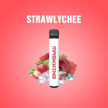 Maskking High GT disposable vape, red body with strawl ychee flavor