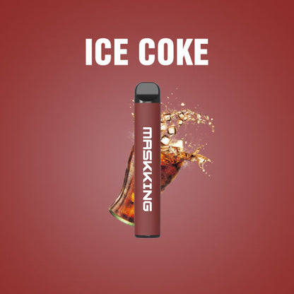 Maskking High GT disposable vape, brown body with ice coke flavor