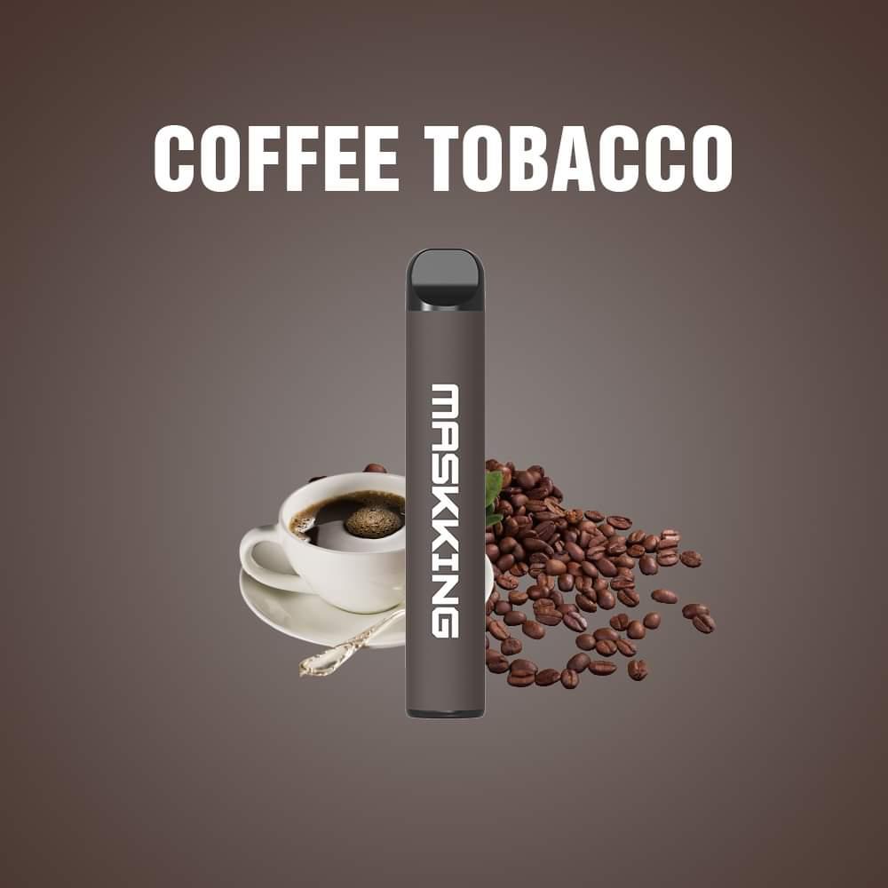 Maskking High GT disposable vape, dark gray body with coffee tobacco flavor