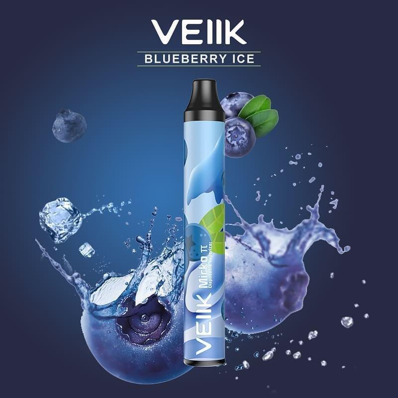 Blueberry Ice disposable vape pen with water splash and blue fruit