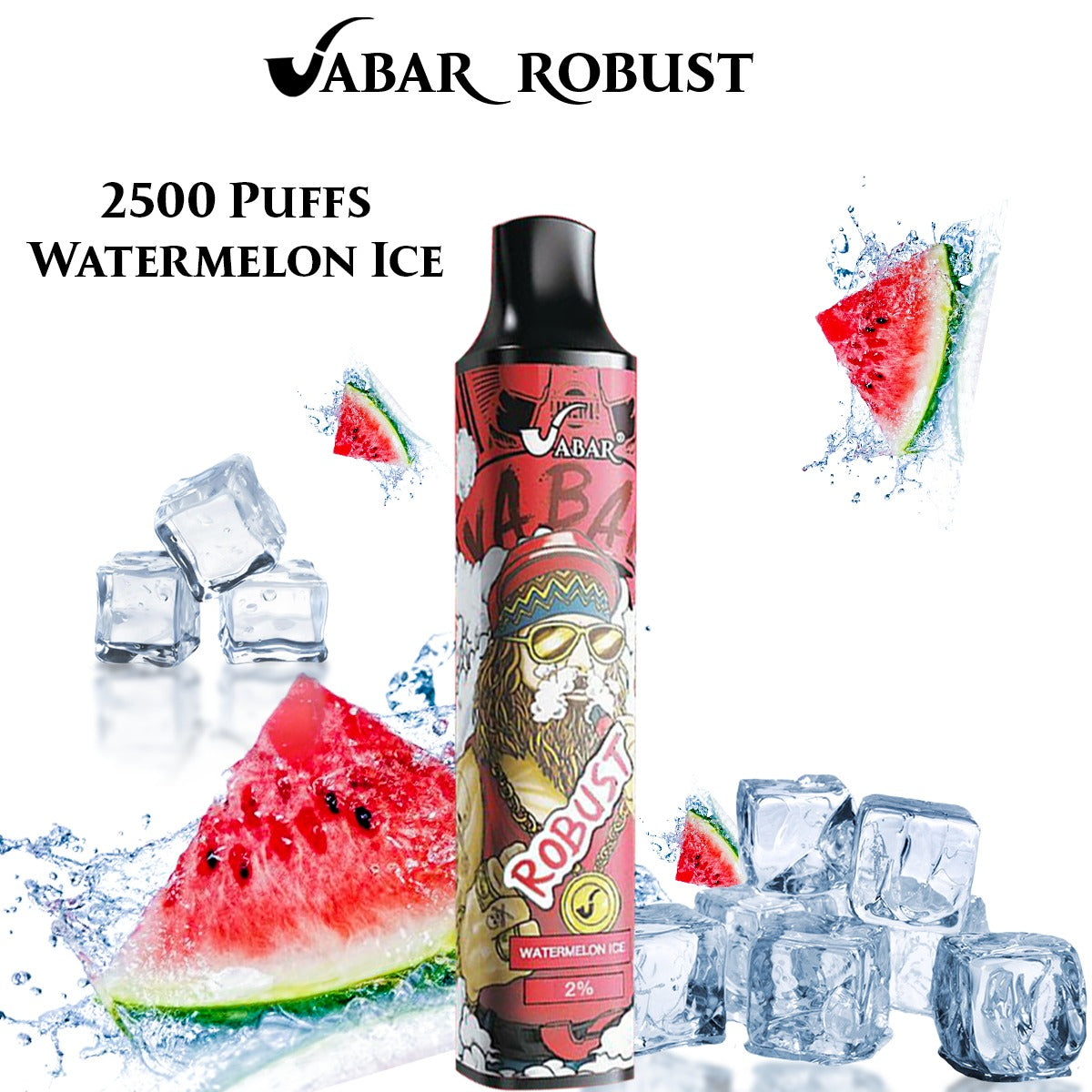 VABAR ROBUST disposable vape, Watermelon Ice flavor, black mouthpiece