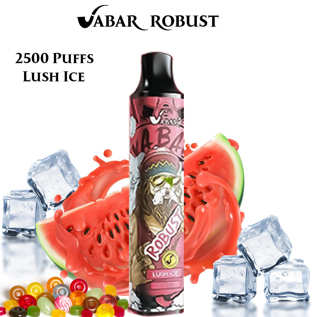 VABAR ROBUST disposable vape, Lush Ice flavor, black mouthpiece