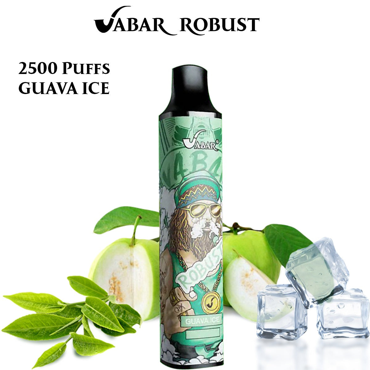 VABAR ROBUST disposable vape, Guava Ice flavor, black mouthpiece