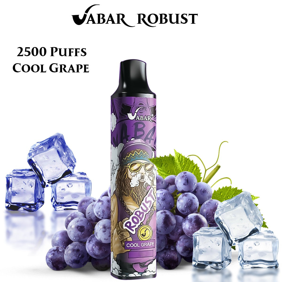 VABAR ROBUST disposable vape, Cool Grape flavor, black mouthpiece