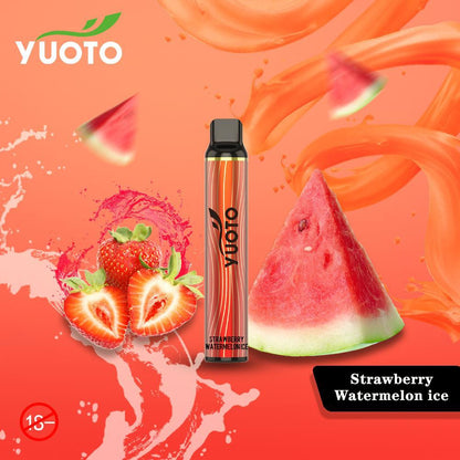 Disposable vape pen with orange-red body and black mouthpiece.