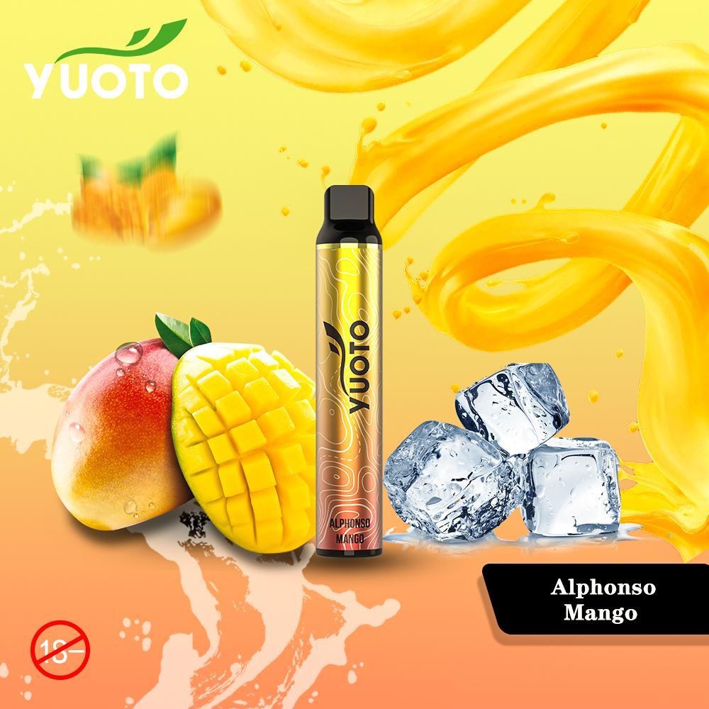 Disposable vape pen with golden body and black mouthpiece.