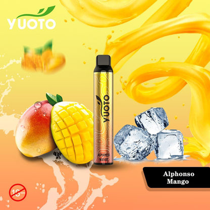 Disposable vape pen with golden body and black mouthpiece.