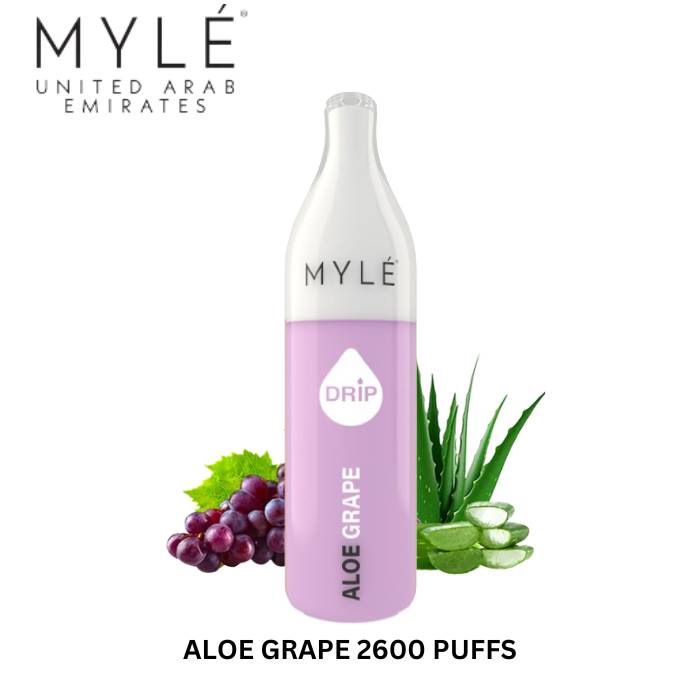 Myle disposable vape device with Aloe Grape flavor cartridge
