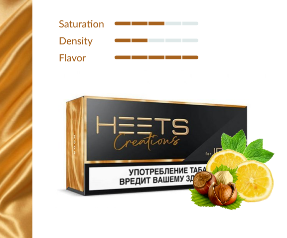 HEETS Creations Noor box for IQOS with orange, hazelnut and mint graphics
