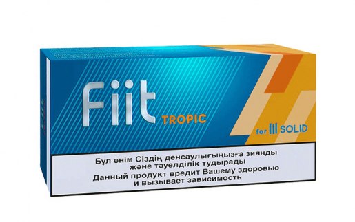 Fiit Tropic heated sticks box, blue with orange accents, labeled Fiit and Tropic
