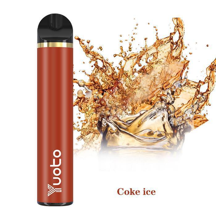 YUOTO disposable vape device in brown and black with mouthpiece cap.